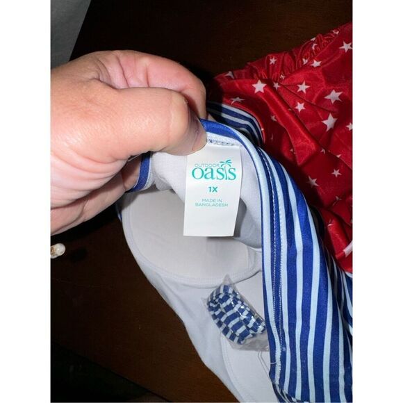 NWT Oasis plus size strapless one piece Stars and Stripes swimsuit size 1X - Picture 5 of 5